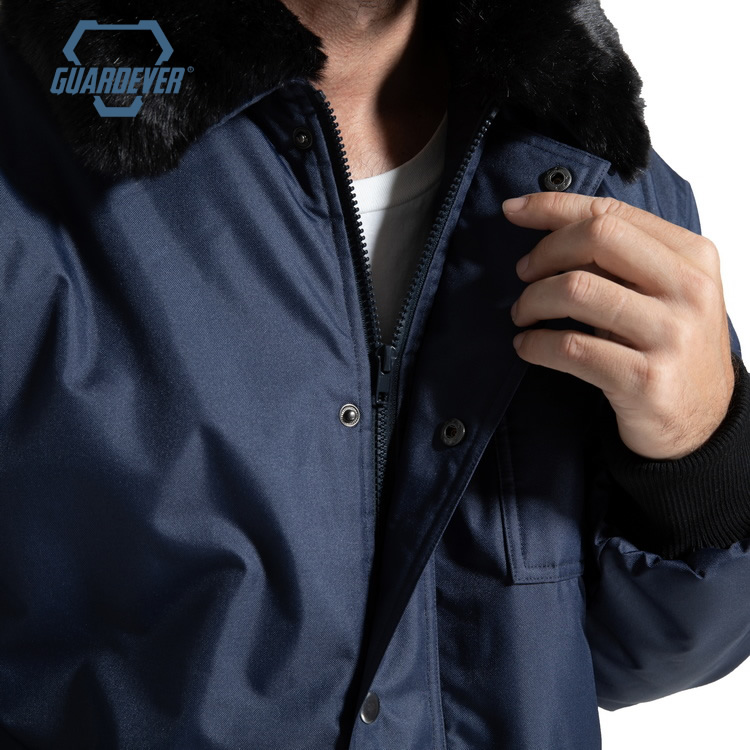 GUARDEVER Navy Blue Quilted Cold Storage Cold Room Work Freezer Jacket - Image 4