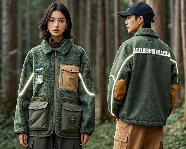 Men's Winter Jacket Wool Jacket Custom Logo Embroidery 100% Warm Winter Sherpa Wool Jacket Men's - Image 4