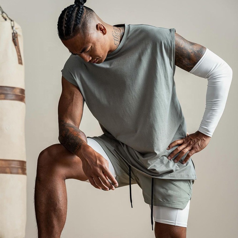 Training Vest Custom Logo Polyester Breathable Sleeveless Fitness Workout Gym Clothing Sport Fitness Gym T Shirt - Image 3