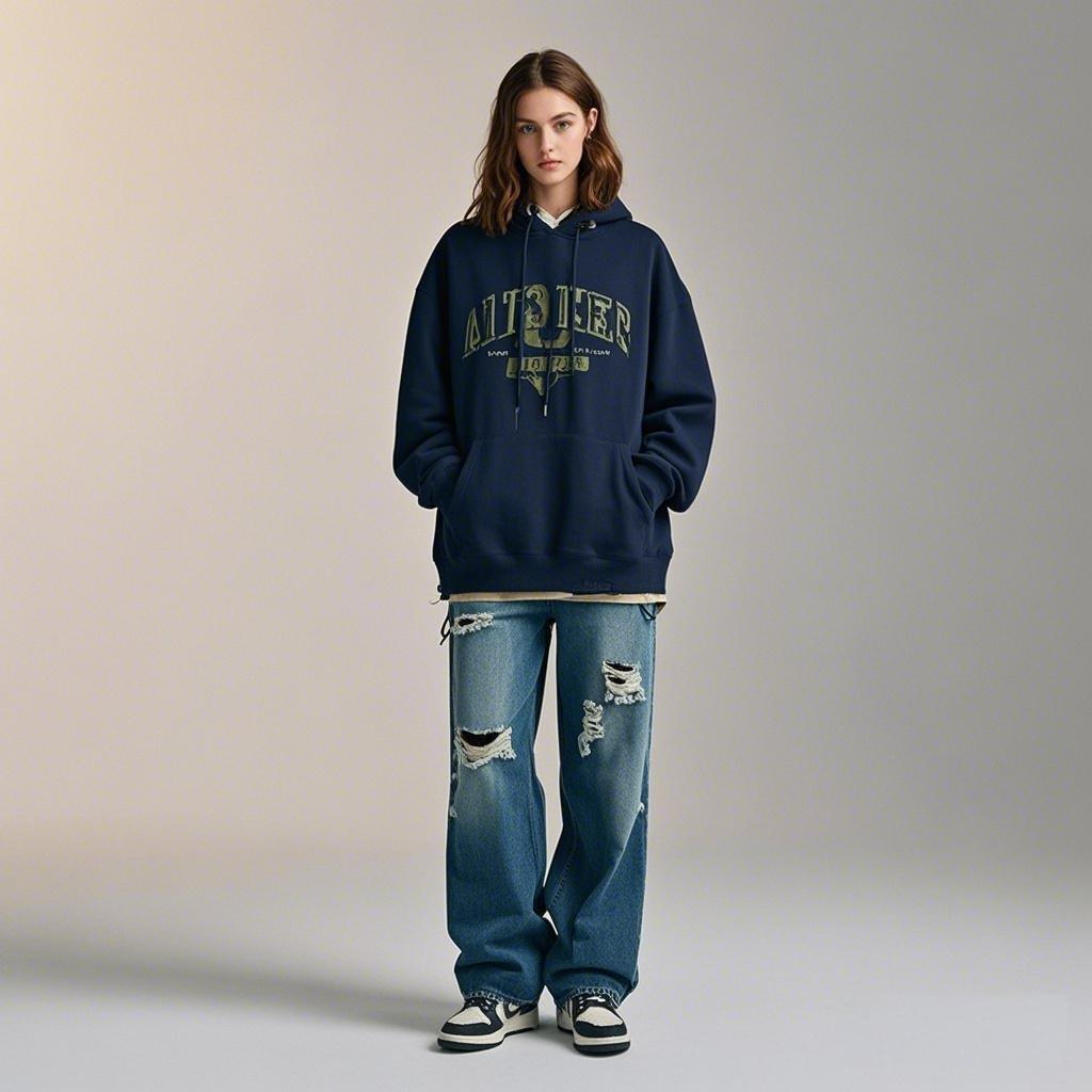 High Quality 400 GSM Cotton Thick Heavyweight Super Large Hoodie Cordless Universal Customized Logo Plus Size Men's Hoodie - Image 2