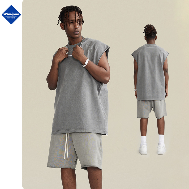 High Quality Tank Top T-shirt Vest for Men Oversized Custom Tank Top T Shirts Sleeveless T Shirt - Image 3