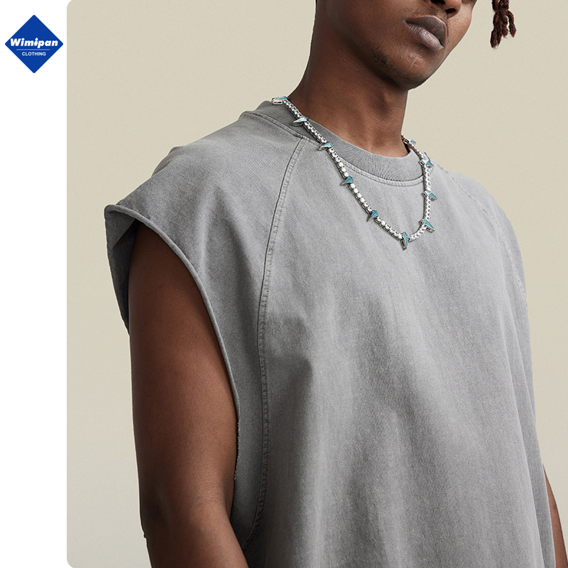 High Quality Tank Top T-shirt Vest for Men Oversized Custom Tank Top T Shirts Sleeveless T Shirt - Image 2