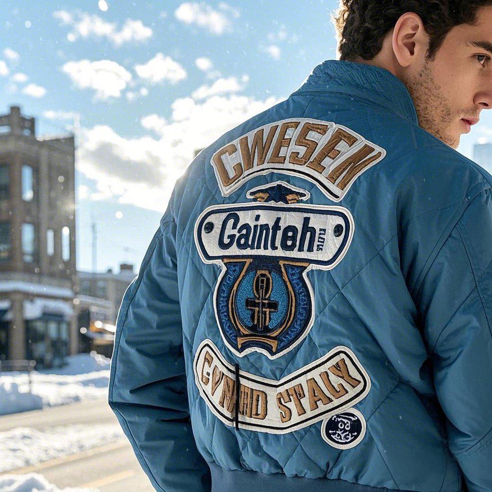 Embroidery Nylon Polyester Western Streetwear Winter Quilted Bomber Jacket Fashion Oversized Custom Logo Varsity Jackets Men - Image 4