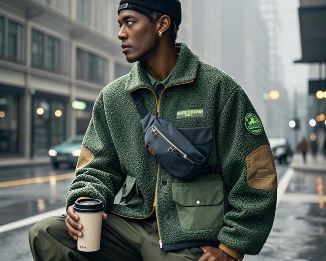 Men's Winter Jacket Wool Jacket Custom Logo Embroidery 100% Warm Winter Sherpa Wool Jacket Men's - Image 2