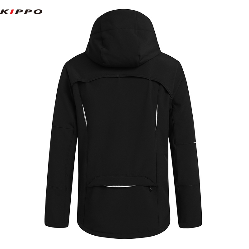 Men's Winter Softshell Outdoor Jacket with Waterproof Zipper Warm Hooded Clothing for Skiing Cycling Fishing Mountaineering - Image 6