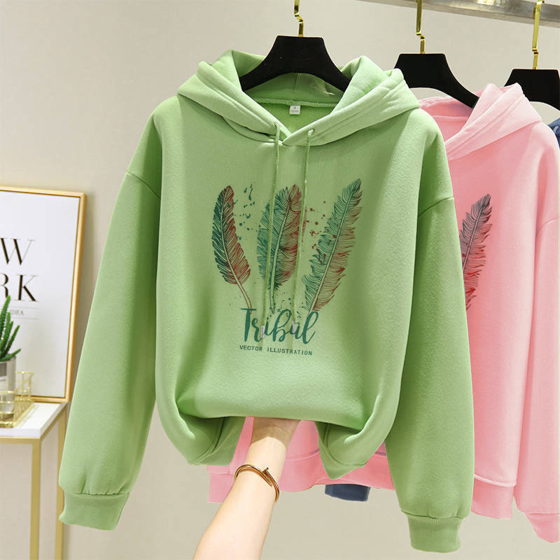 Women's Casual Long Sleeve Hoodies Sweatshirts Trendy Drawstring Hooded Pullover Tops for Spring Autumn Winter - Image 3