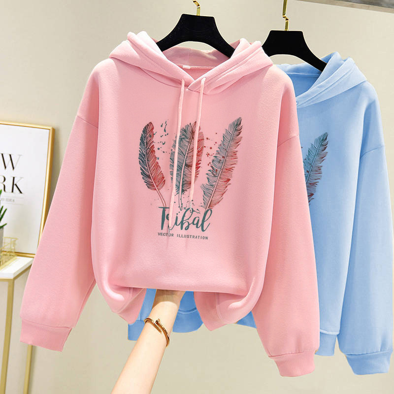Women's Casual Long Sleeve Hoodies Sweatshirts Trendy Drawstring Hooded Pullover Tops for Spring Autumn Winter - Image 2