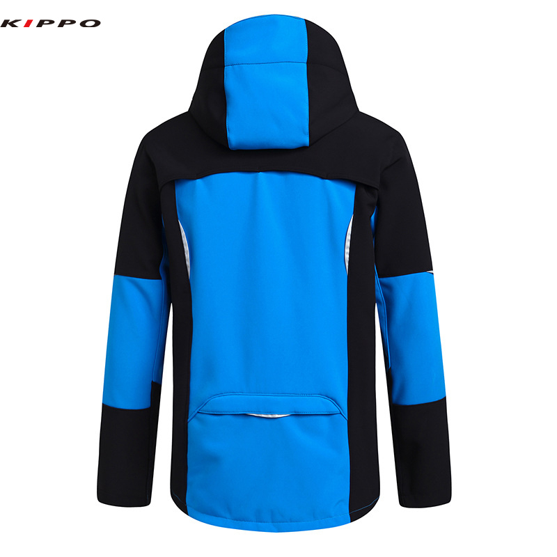 Men's Winter Softshell Outdoor Jacket with Waterproof Zipper Warm Hooded Clothing for Skiing Cycling Fishing Mountaineering - Image 2