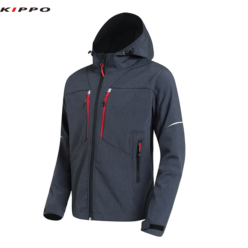 Men's Winter Softshell Outdoor Jacket with Waterproof Zipper Warm Hooded Clothing for Skiing Cycling Fishing Mountaineering - Image 5